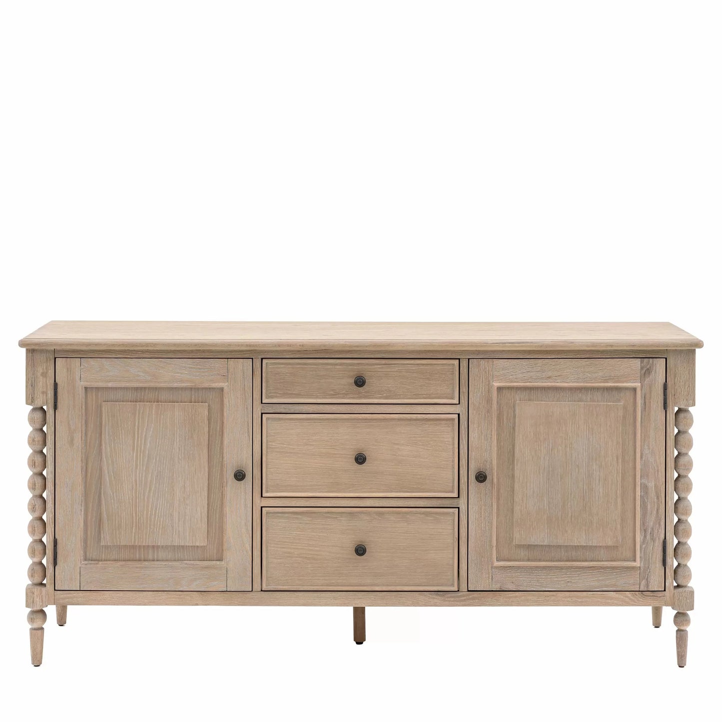 2-türiges Sideboard mit 3 Schubladen aus Eiche