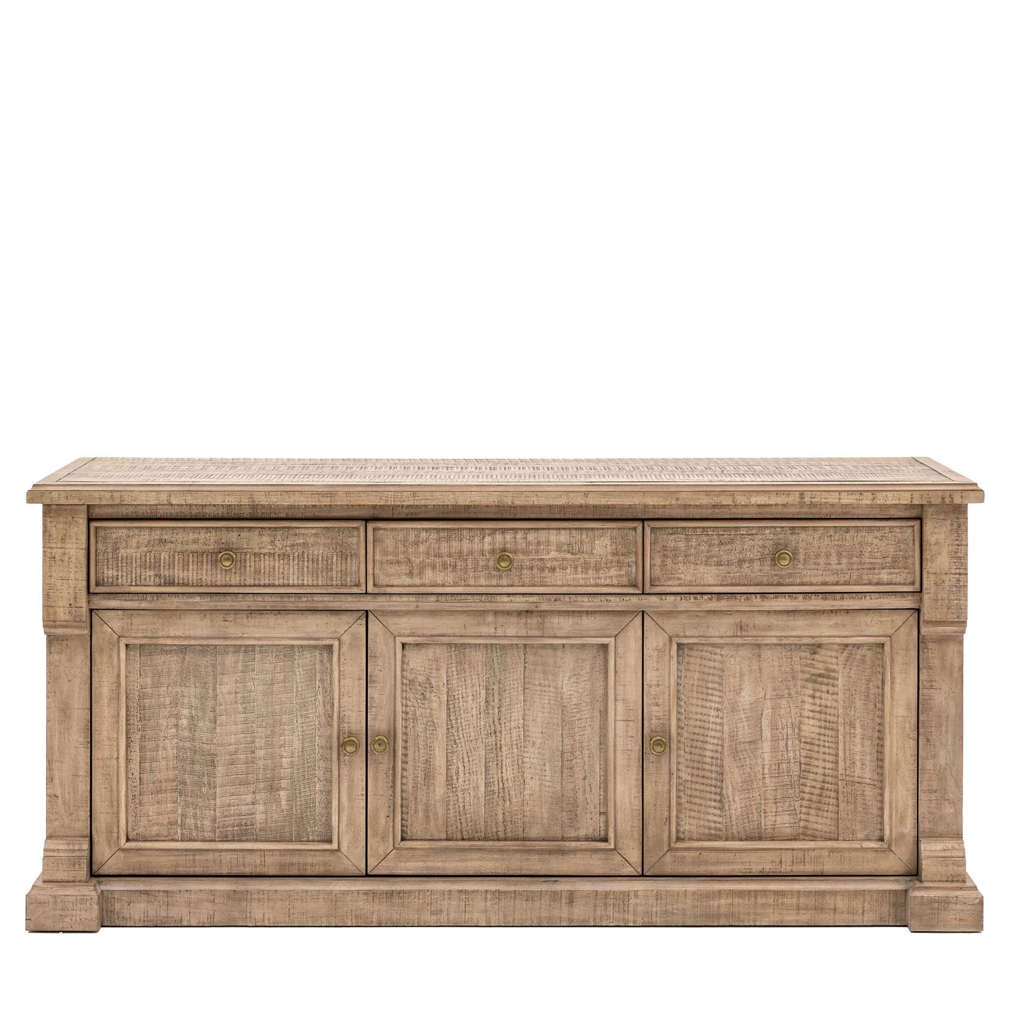 3-türiges Sideboard mit 3 Schubladen und Messinggriffen