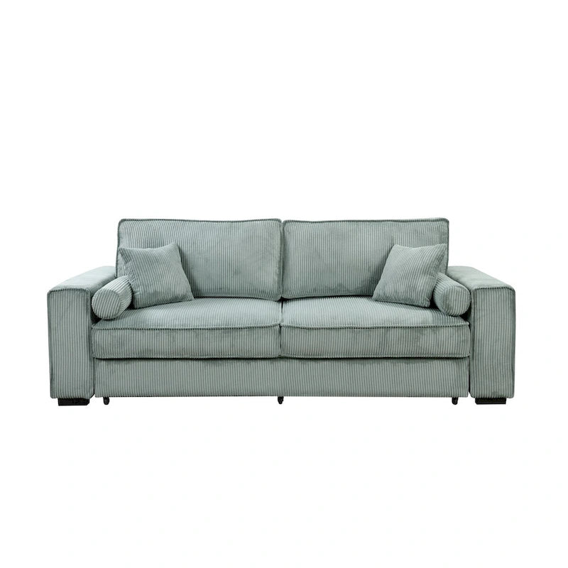 Roomfitters Großes Schlafsofa mit Stauraum, Modernes 3-Sitzer Couchmöbel, Gepolstertes Rückensofa für kleine Räume