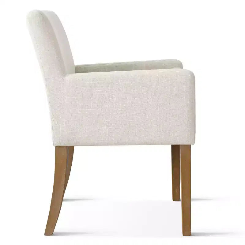 Set aus 6 gepolsterten Esszimmerstühlen mit Armlehnen, moderne Leinen-Sessel mit Holzbeinen, Akzentstühle für Esszimmer, Wohnzimmer - Panipeachy
