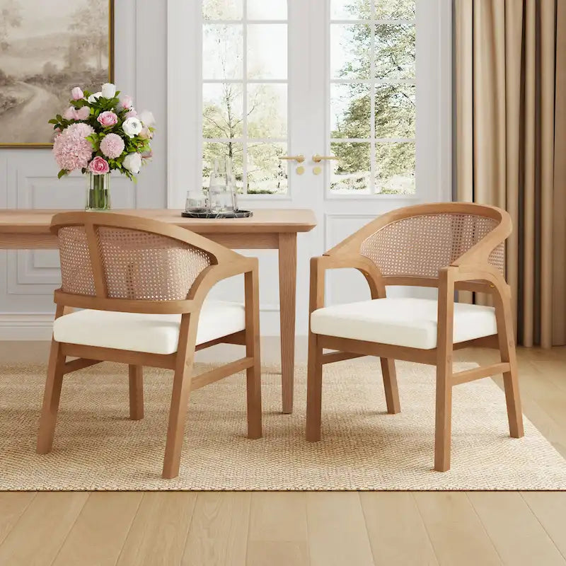 Christopher Knight Home - Esszimmerstuhl mit Rohrgeflecht (2er-Set)