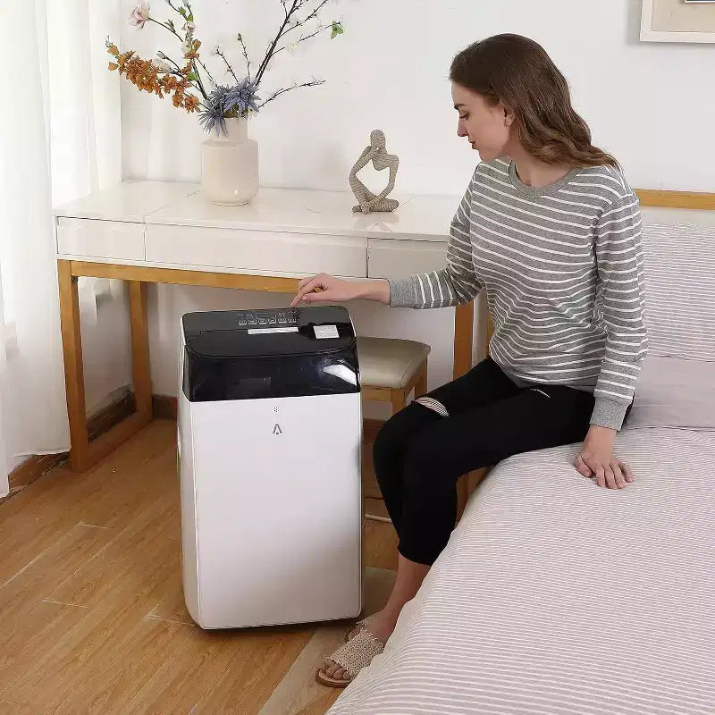 10000 BTU tragbare Klimaanlage, Heim-AC/Klimaanlage mit Fernbedienung für Räume bis zu 42 qm, 3-in-1-Funktionen/24-Stunden-Timer/Lenkrollen