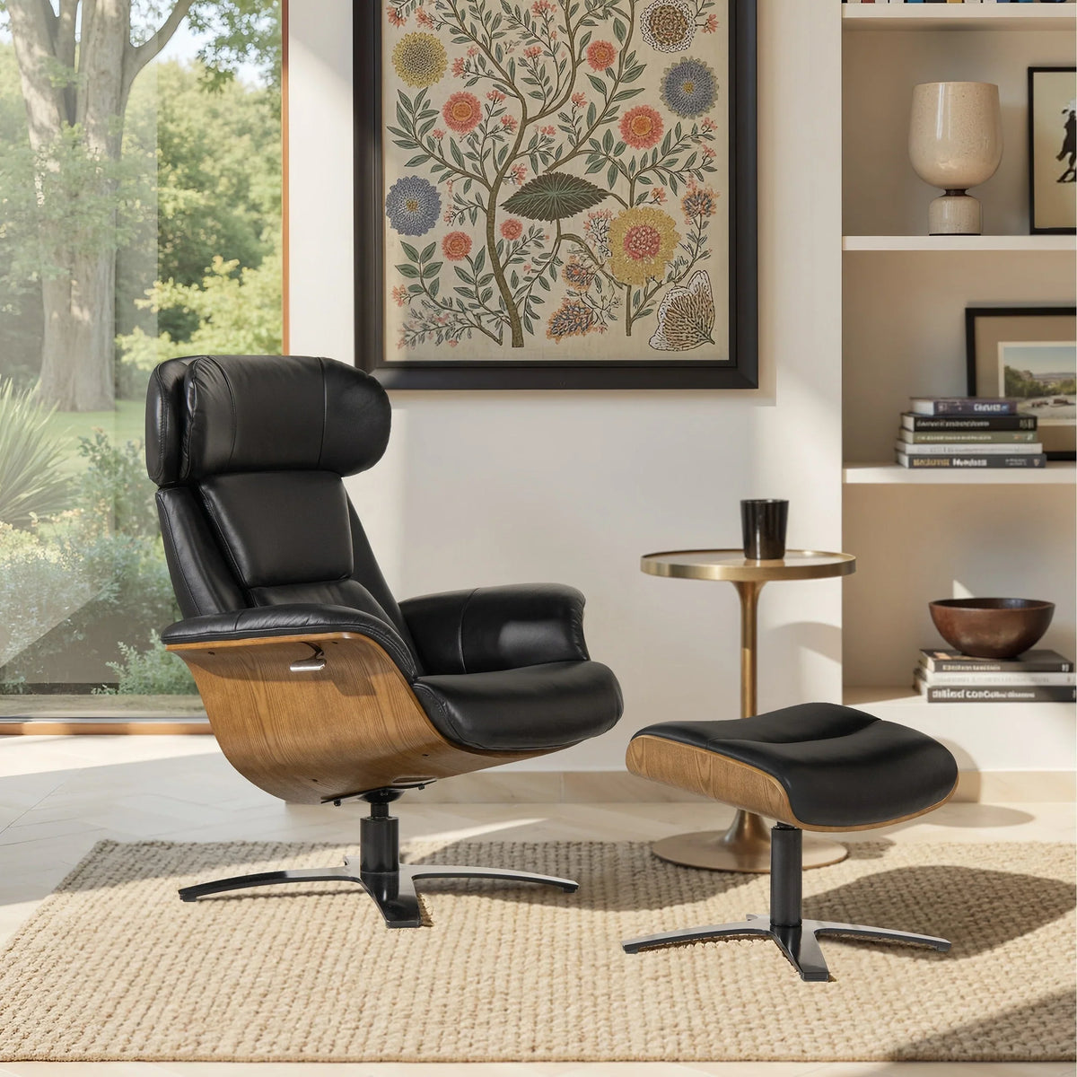Jovan 31.5 Echtleder Relaxsessel mit Ottoman