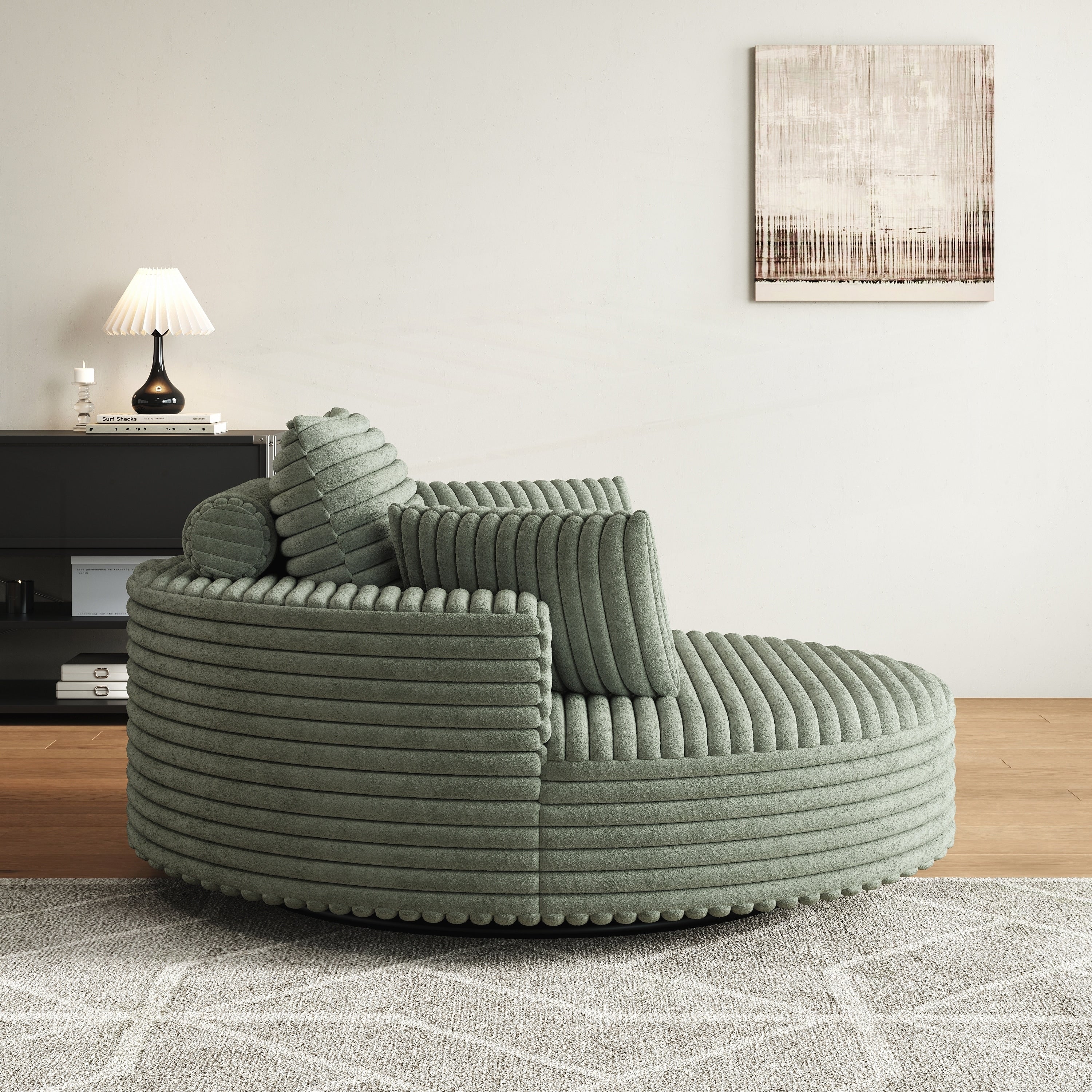 Einzelsessel aus Kord-Chenille-Schaumstoff, drehbar
