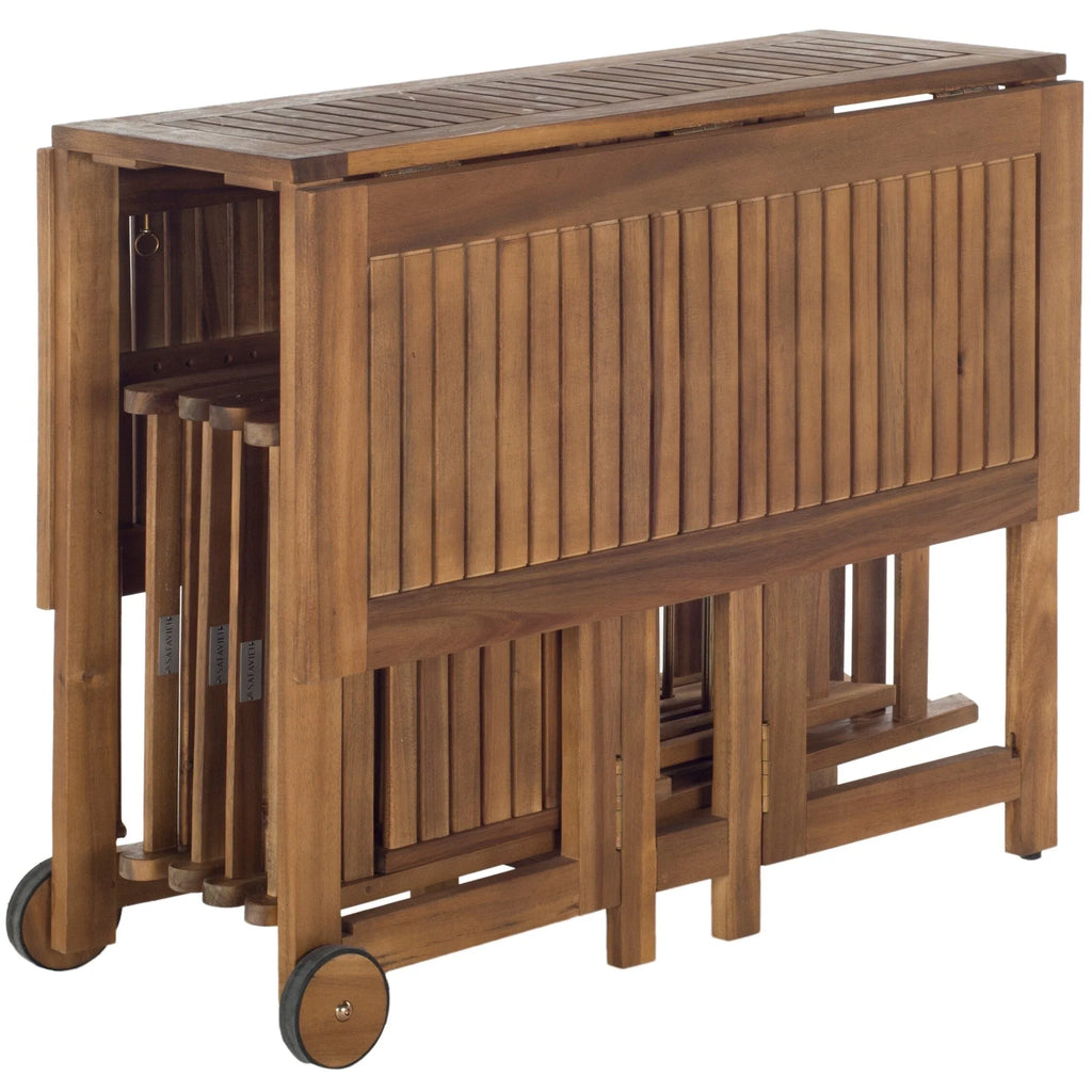 SAFAVIEH Outdoor Brandy 5-teiliges Outdoor-Esstisch-Set – 43Bx35Tx29H