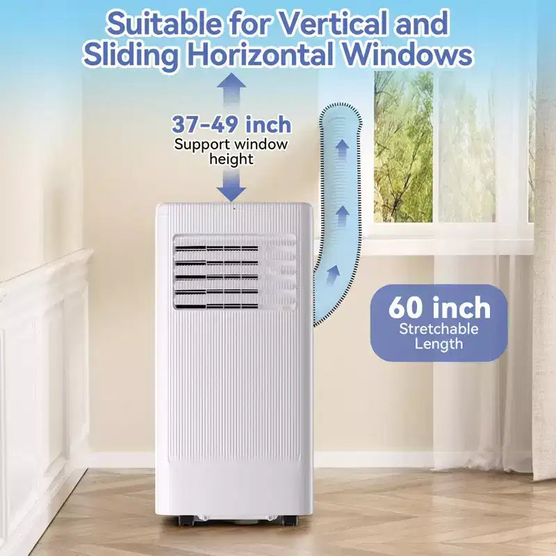 Flarhetoric Mobile Klimaanlagen, 10000 BTU Kühlen/Ventilator/Entfeuchten 3-IN-1 Mobiles Klimagerät für Räume bis 52 m², Geräte für geräuscharme Zimmer