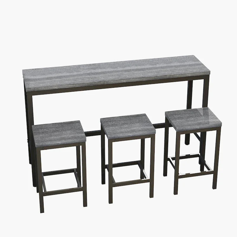 Stehtisch-Set mit 3 Hockern