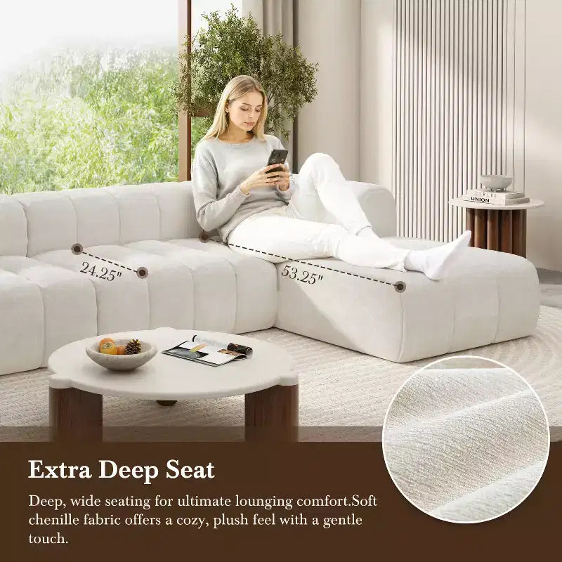 Christopher Knight Home Keri 122 Modernes L-förmiges Polsterecksofa aus hochdichtem Schaumstoff mit niedriger Rückenlehne