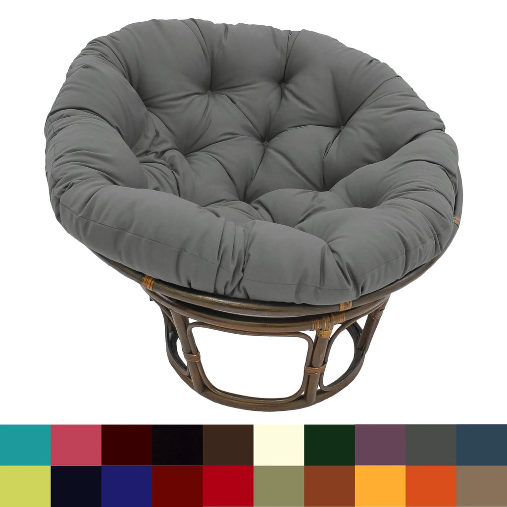 Bali 42-Zoll Rattan Papasan-Sessel mit Twill-Kissen