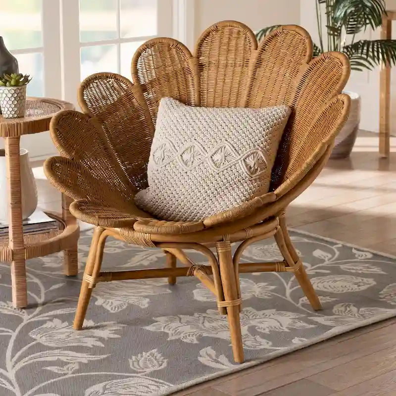 Blossom Bohemian Honig Rattan Akzent Blumensessel
