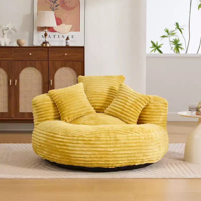 Sitzsacksofa für Erwachsene und Kinder, übergroßer Cord-Sitzsackstuhl mit 3 Kissen und Armlehne für Wohnzimmer und Schlafzimmer