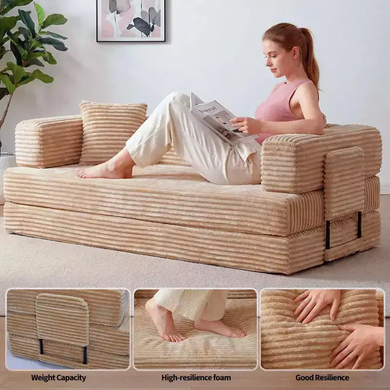80.7 5-in-1 Schlafsofa – Kord, 544 kg, kein Aufbau