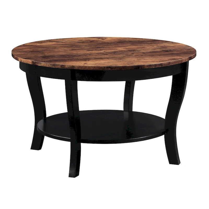 Convenience Concepts American Heritage Runder Couchtisch mit Ablage