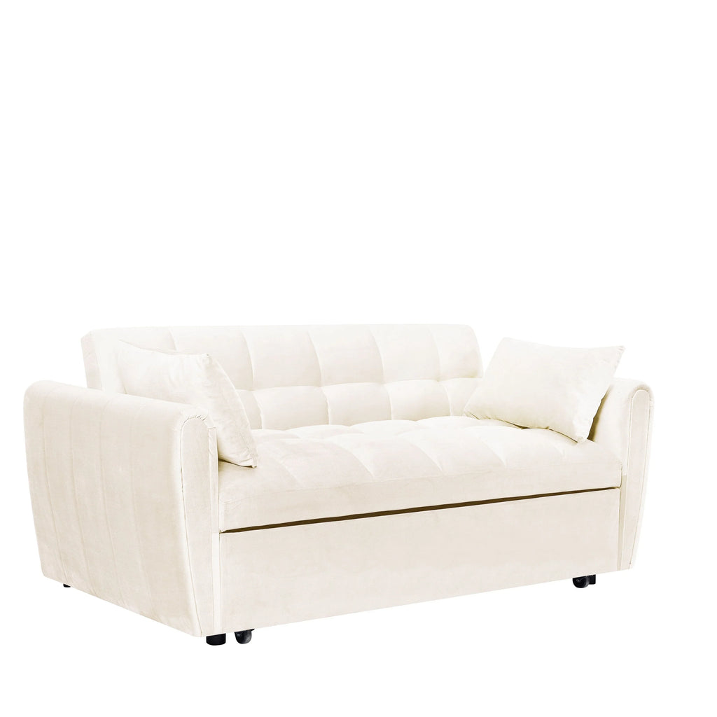 64.96 Samt 3-in-1-Schlafsofa mit verstellbarer Rückenlehne, Aufbewahrungstasche und 227 kg Tragkraft