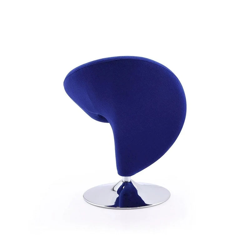 Manhattan Comfort Curl Akzentsessel mit Drehfunktion, Wollmischung und Chrom (2er-Set)