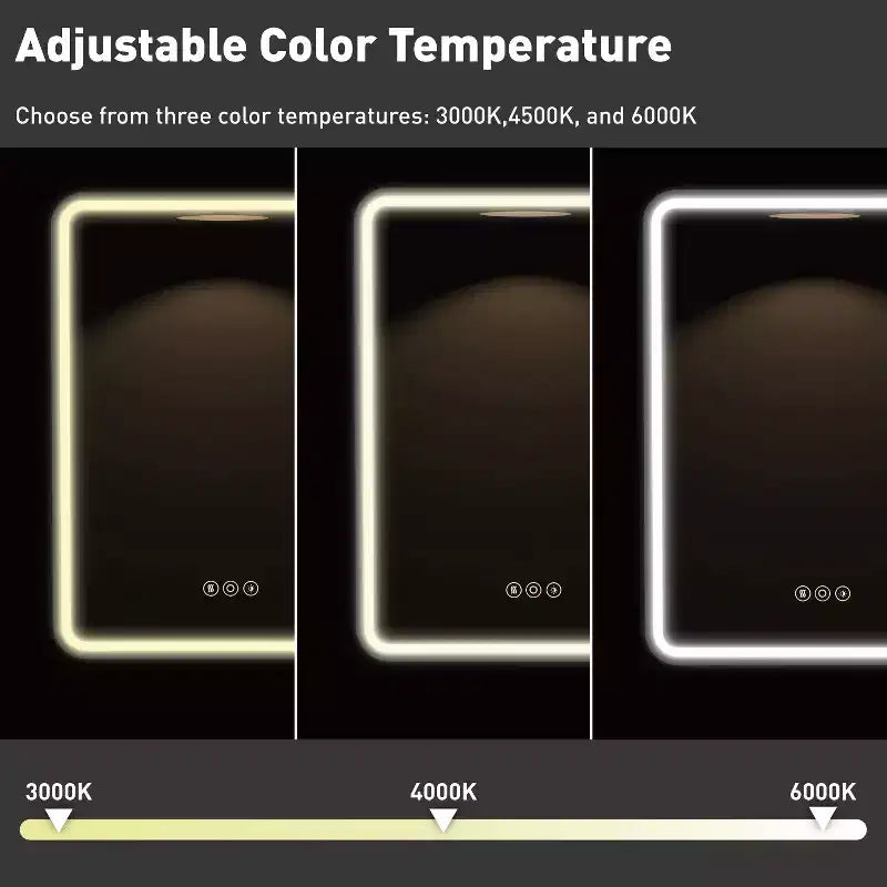 Schwarzer / Weißer / Goldener LED-Spiegelschrank, einzelne Tür, links- oder rechts angeschlagen, Einbau- oder Wandmontage
