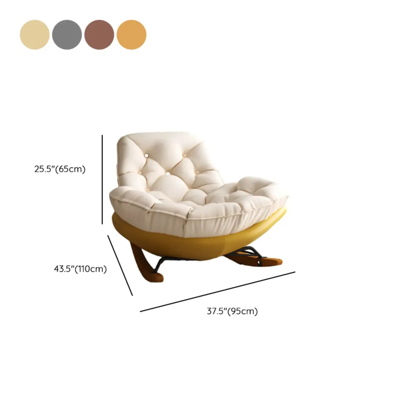 Skandinavischer Polsterschaukelstuhl mit optionalem Hocker