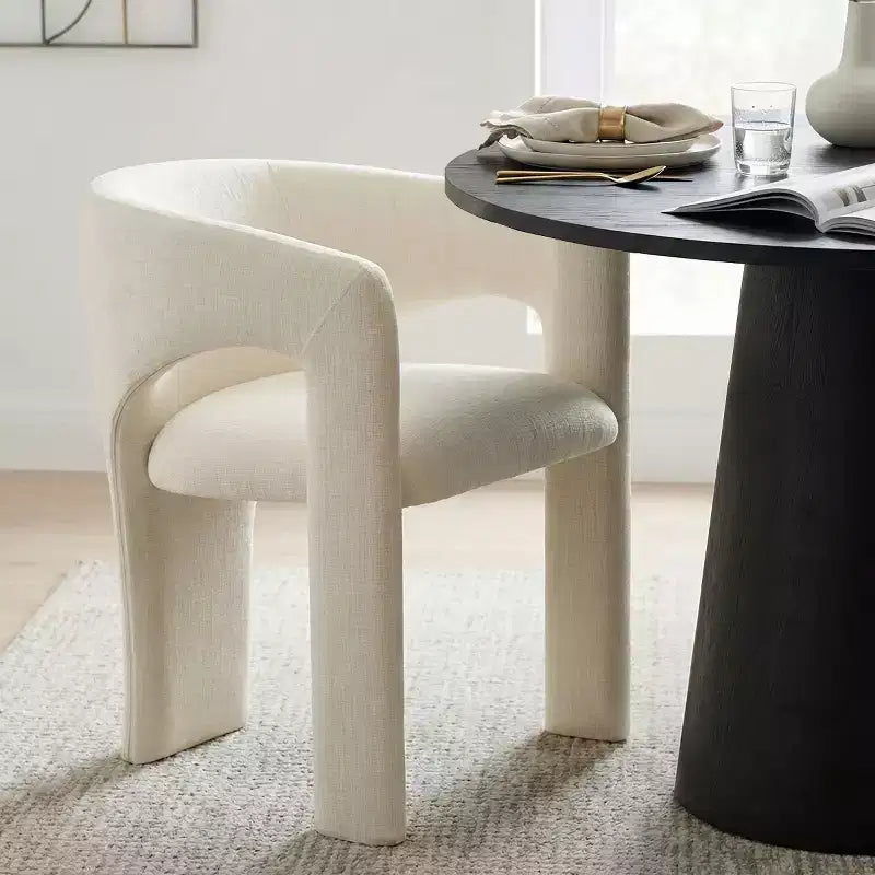 Kleines Essgruppe für 2 Personen, beige gepolsterte Stühle, runder Esstisch mit Säulenfuß, kompakte moderne Küchenmöbel-Panipeachy