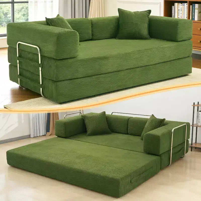 Dyonery 78 Klappsofabett, umwandelbare Kordsofa-Couch, King-Size-Bodenschläfer, 4-in-1 DIY-Kombination, modulares Sofabett, ausklappbares bequemes Sofa.