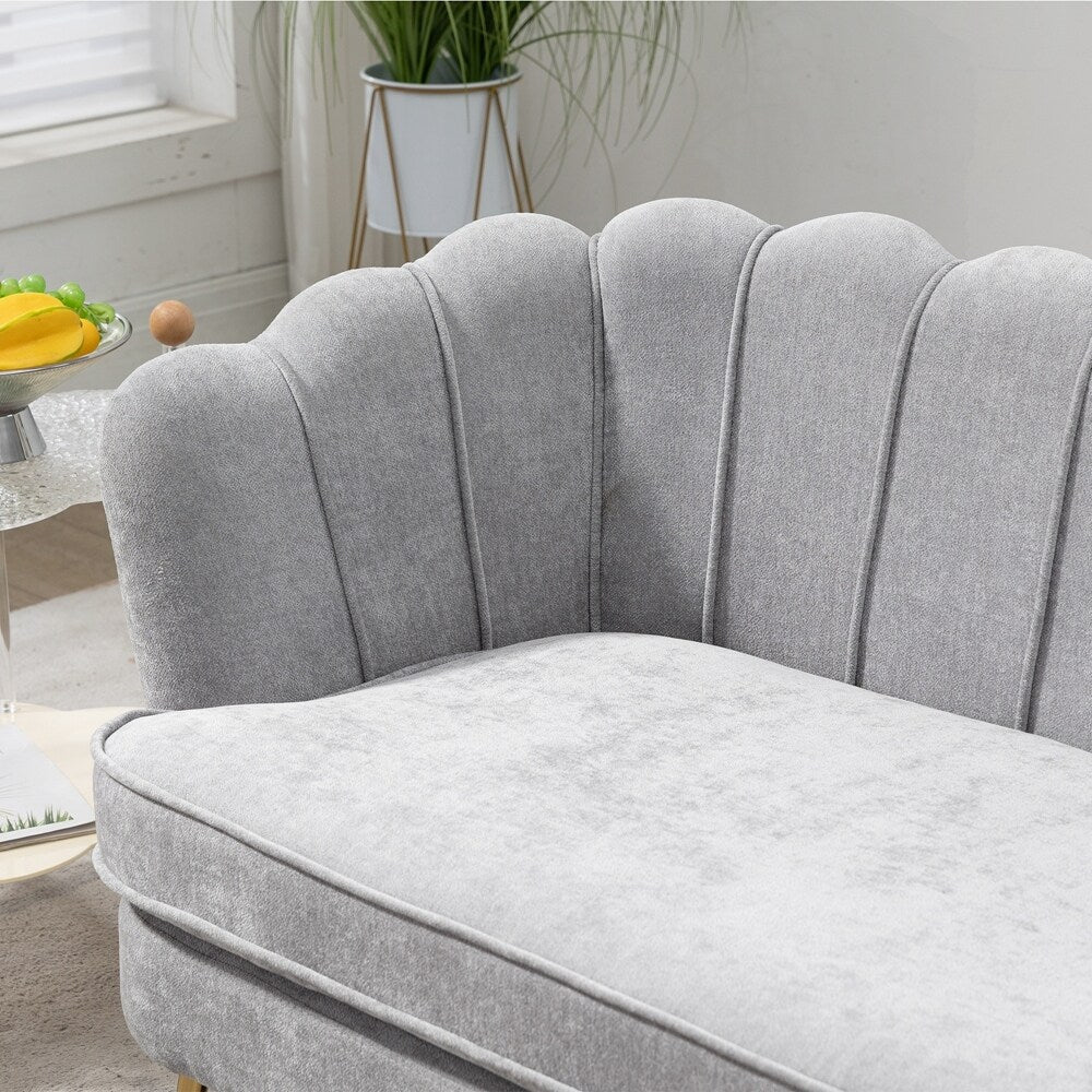 Kleines Mini-Zimmer-Sofa Zweisitzer mit Goldmetallfüßen - 2 Sitzer