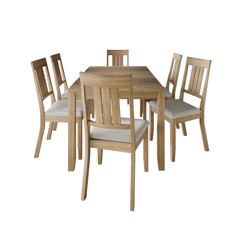 CraftPorch Classic 7-teiliges Esszimmerset aus Holz