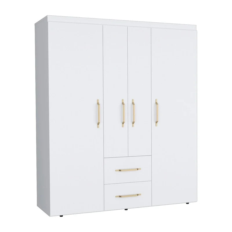 Bariloche Kleiderschrank mit Kleiderstangen, Einlegeböden, 2 Schubladen