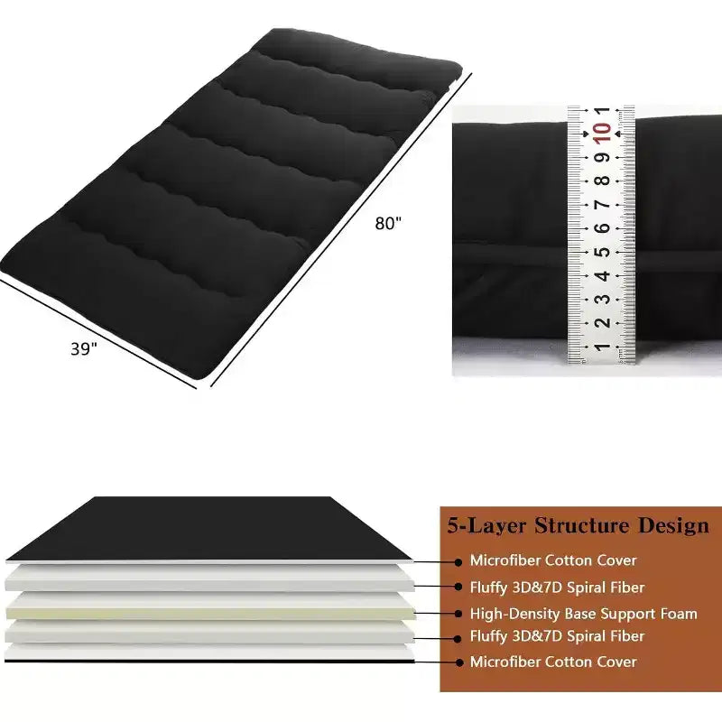 Japanische Futonmatratze, faltbare Bodenschlafmatte, Tatami-Matte für Zuhause, Campingmatratze