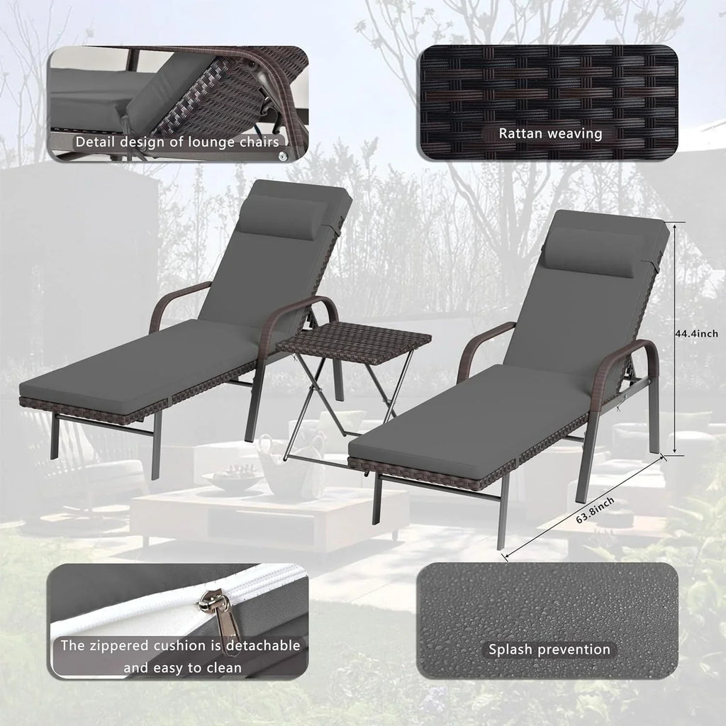 Kullavik 3-teiliges Outdoor-Loungemöbel-Set