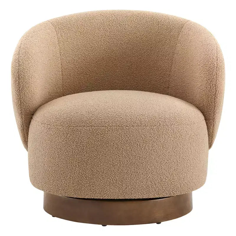 Spruce&Spring Gepolsterter Drehbarer Akzent-Sessel mit Holzfuß
