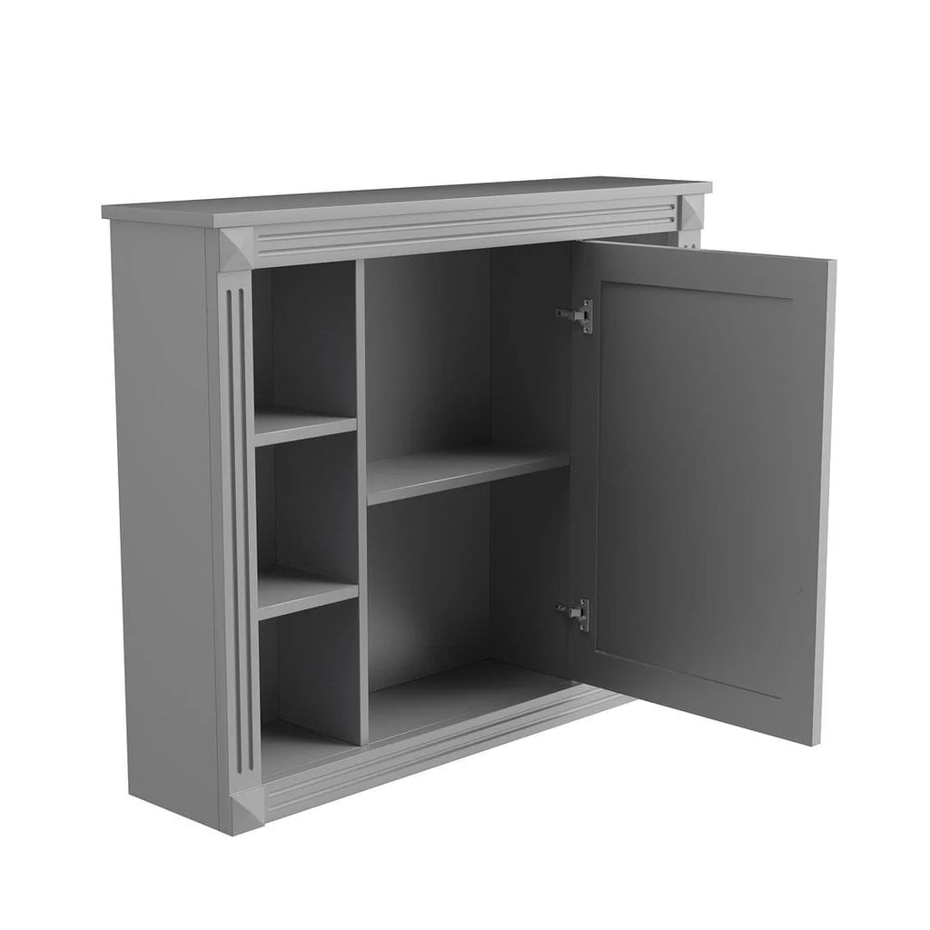 Moderner 36'' Badschrank mit Aufsatzwaschbecken und Spiegelschrank, 2 Türen und 2 Schubladen