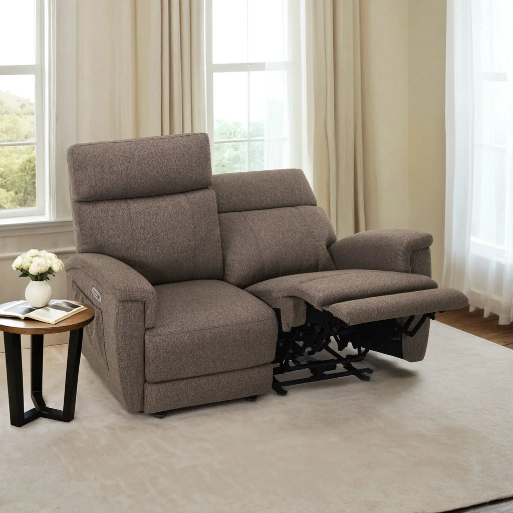 MCombo 60.2 Power Loveseat Relaxsofa mit Massage und zweifacher Heizung, verstellbarer Kopfstütze, USB- & Typ-C-Anschluss, Stoff
