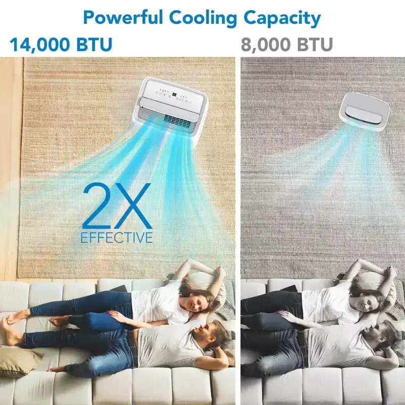 10000 BTU tragbare Klimaanlage, Heim-AC/Klimaanlage mit Fernbedienung für Räume bis zu 42 qm, 3-in-1-Funktionen/24-Stunden-Timer/Lenkrollen