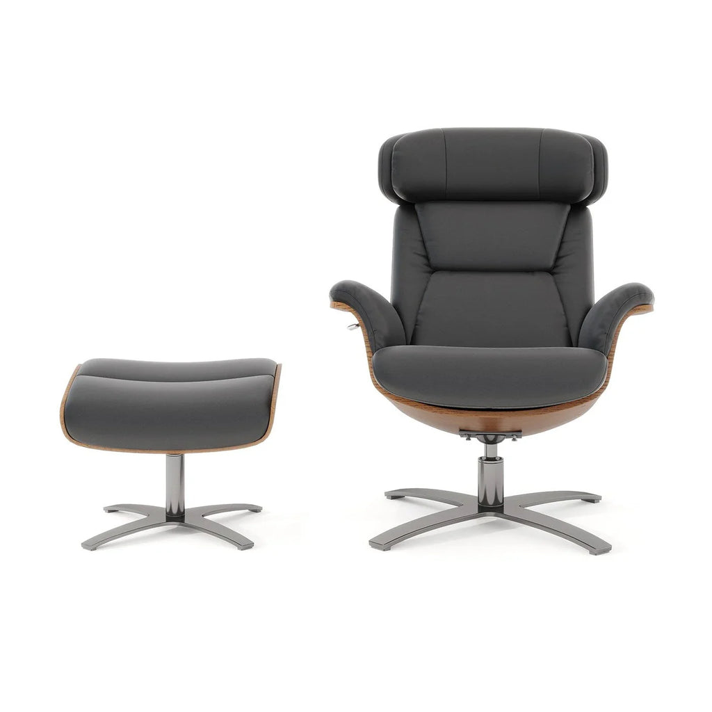 Jovan 31.5 Echtleder Relaxsessel mit Ottoman