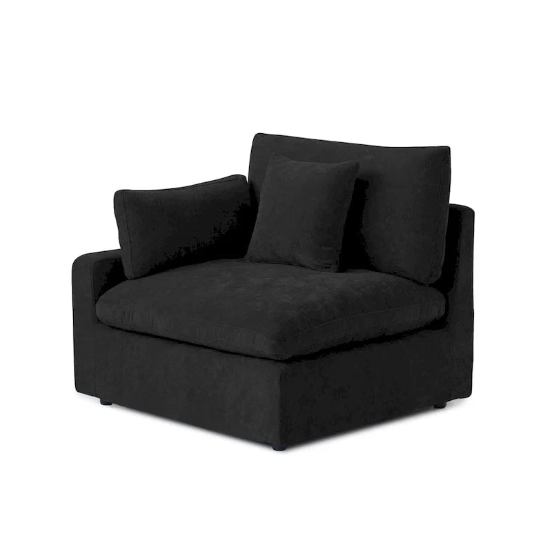 Großes Ecksofa aus Leinen für das Wohnzimmer-Set
