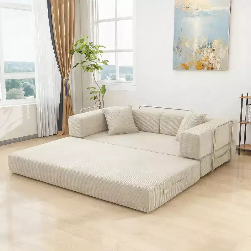 Dyonery 78 Klappsofabett, umwandelbare Kordsofa-Couch, King-Size-Bodenschläfer, 4-in-1 DIY-Kombination, modulares Sofabett, ausklappbares bequemes Sofa.