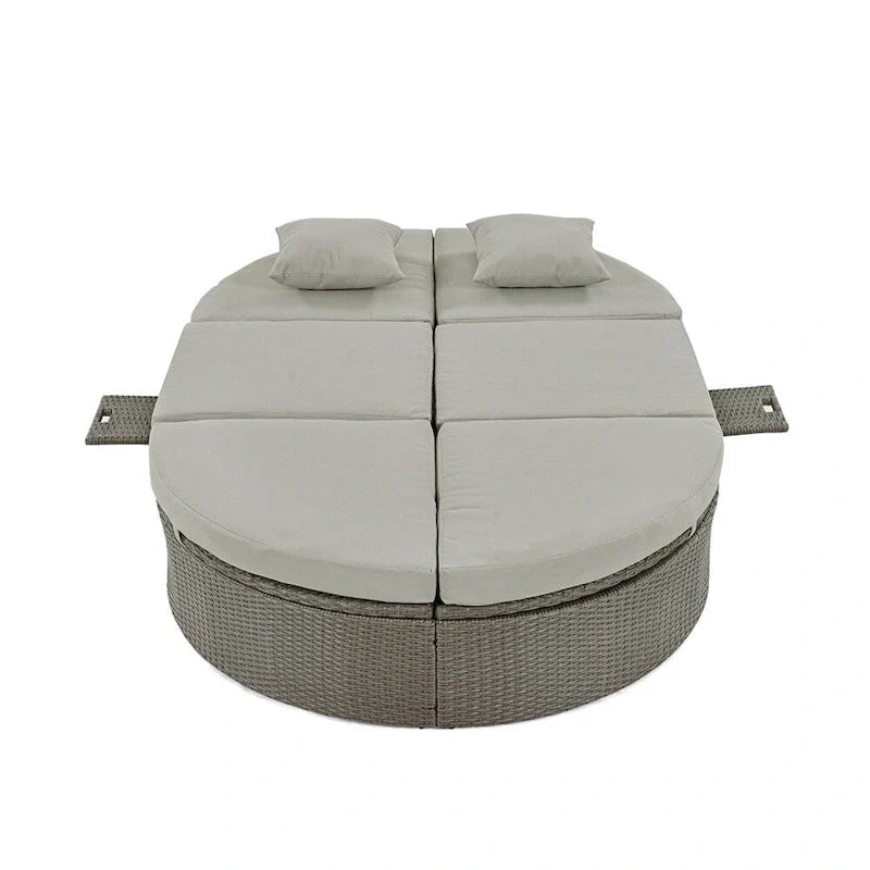 Outdoor Sonnenliege Gartenliege 2-Personen-Daybed mit Kissen und Polstern