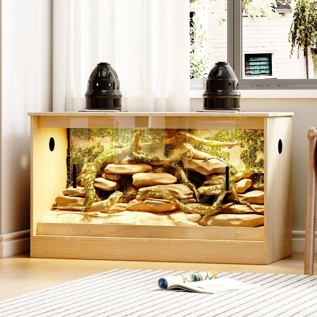 Reptilienhabitat – Geräumiges Terrarium für Echsen, Schlangen & mehr – 47.2