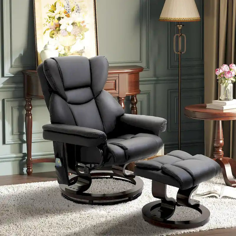 HOMCOM Massage-Liegesessel mit Hocker