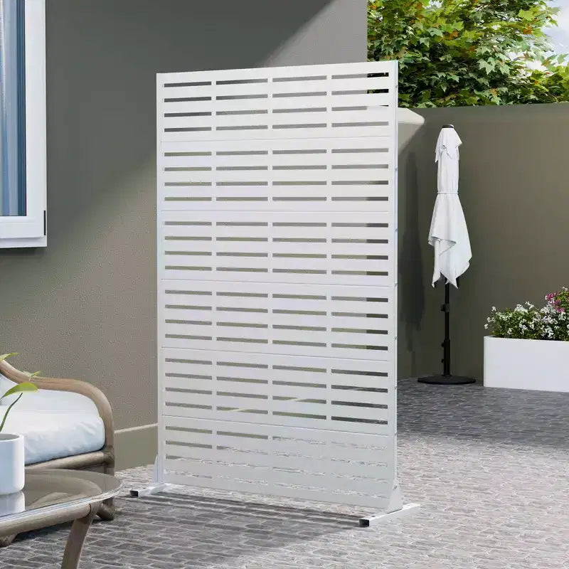 MAYEERTY 72x47 Weißer Sichtschutz, 6-teiliges Set, natürlicher, faltbarer Raumteiler für Hof und Garten