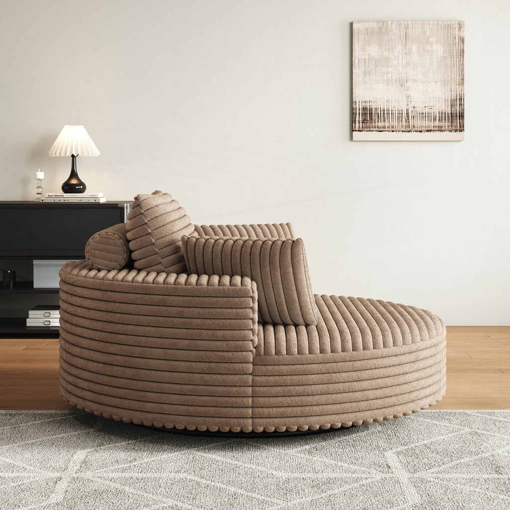 Einzelsessel aus Kord-Chenille-Schaumstoff, drehbar