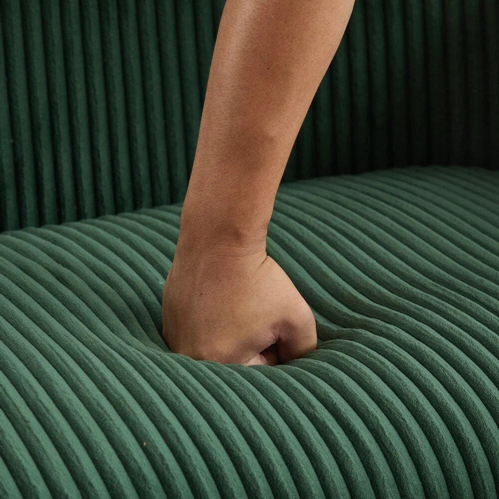 Zweisitzer-Sofa, bezogen mit Cordstoff, mit Walnussholzbeinen