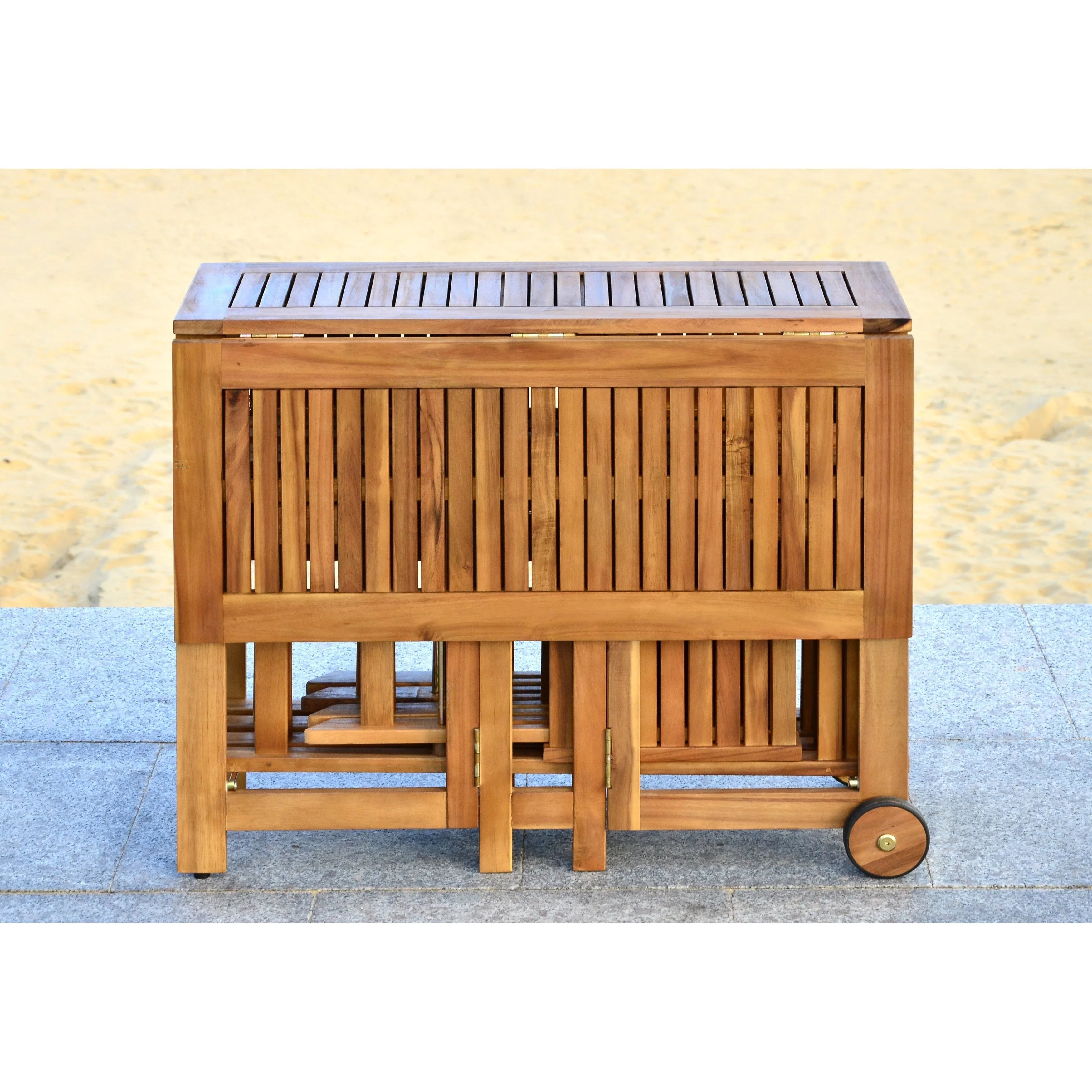 SAFAVIEH Outdoor Brandy 5-teiliges Outdoor-Esstisch-Set – 43Bx35Tx29H
