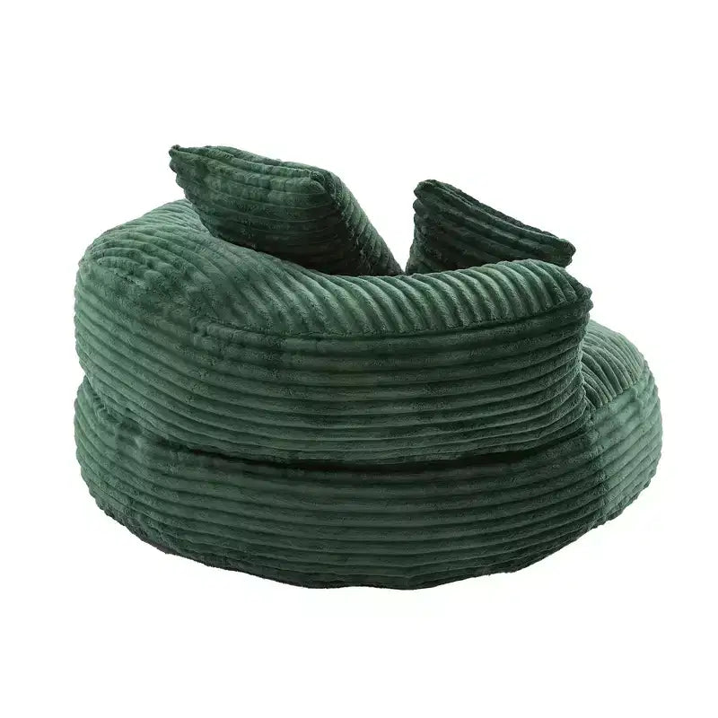 Sitzsacksofa für Erwachsene und Kinder, übergroßer Cord-Sitzsackstuhl mit 3 Kissen und Armlehne für Wohnzimmer und Schlafzimmer