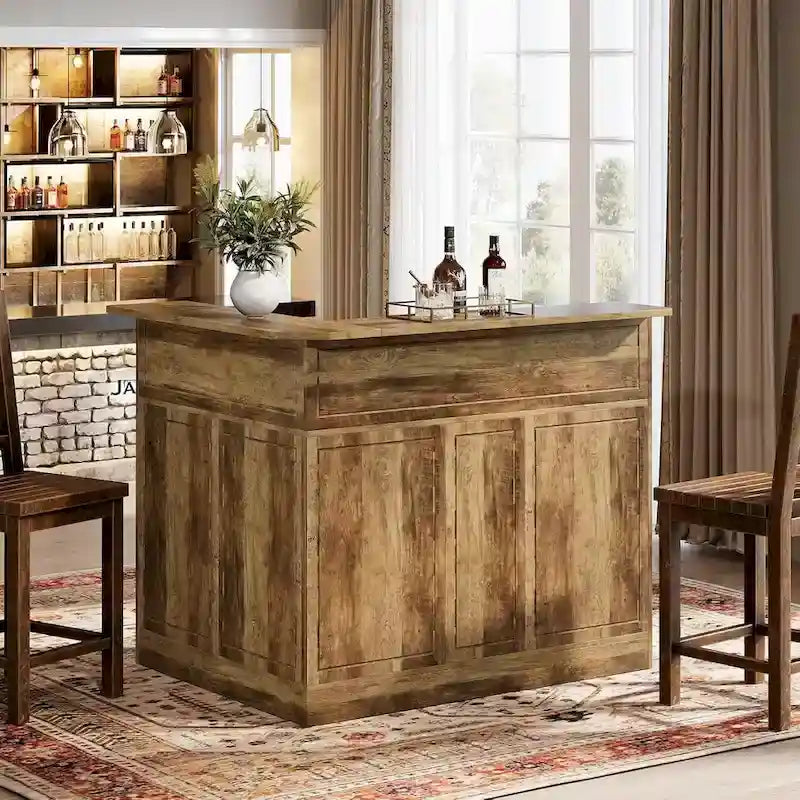 L-förmiger Barschrank mit Gläserhaltern für die Hausbar