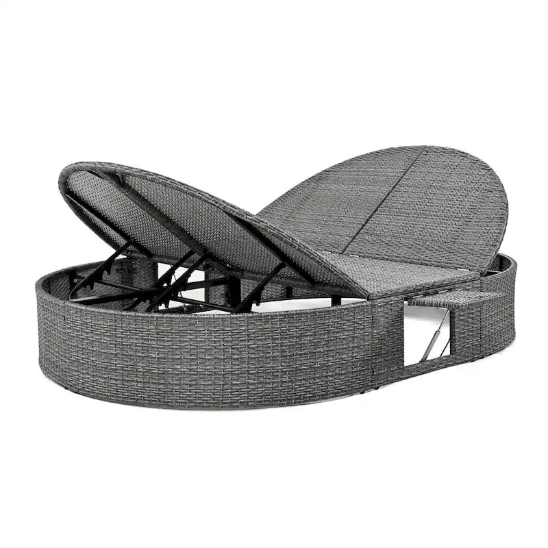 Outdoor Sonnenliege Gartenliege 2-Personen-Daybed mit Kissen und Polstern