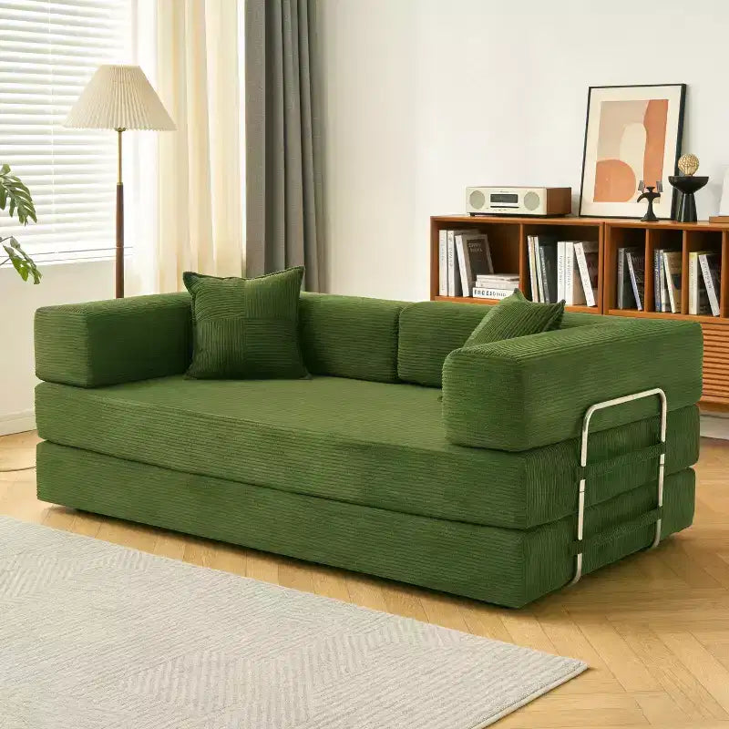 Dyonery 78 Klappsofabett, umwandelbare Kordsofa-Couch, King-Size-Bodenschläfer, 4-in-1 DIY-Kombination, modulares Sofabett, ausklappbares bequemes Sofa.