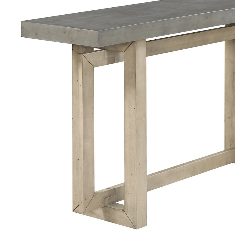 Minimalistische extralange Konsolentisch mit Holzplatte
