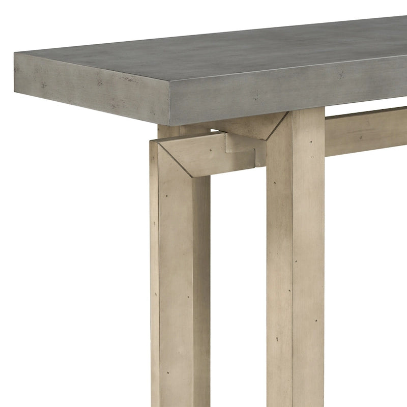 Minimalistische extralange Konsolentisch mit Holzplatte