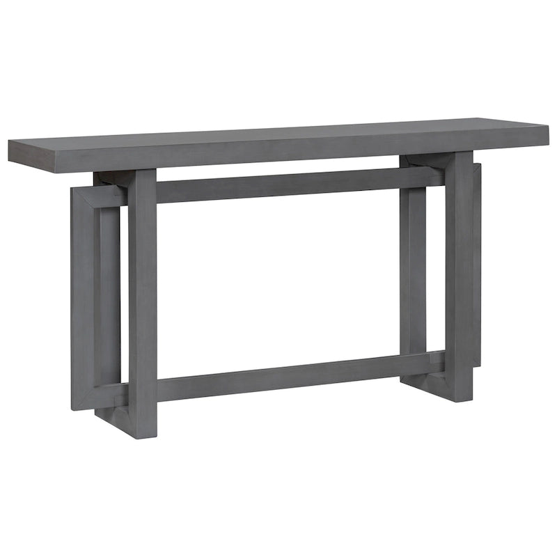 Minimalistische extralange Konsolentisch mit Holzplatte