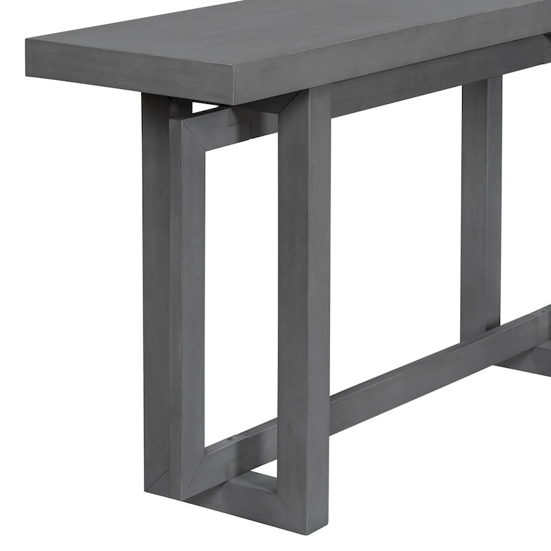 Minimalistische extralange Konsolentisch mit Holzplatte